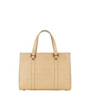 Celine logo Crocodile handbag Beige Tan leather